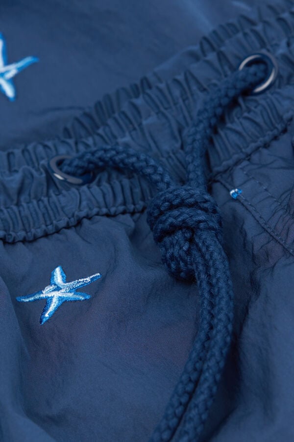 Costume Boxer Mare Ricamo Stelle Marine