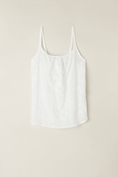 Romantic Nature Embroidered Plain Weave Camisole