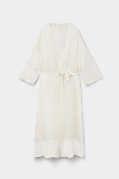 Langer Morgenmantel aus Seide und Spitze My Forever Love