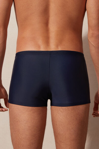 Square-Cut Swim Shorts with Side Bands