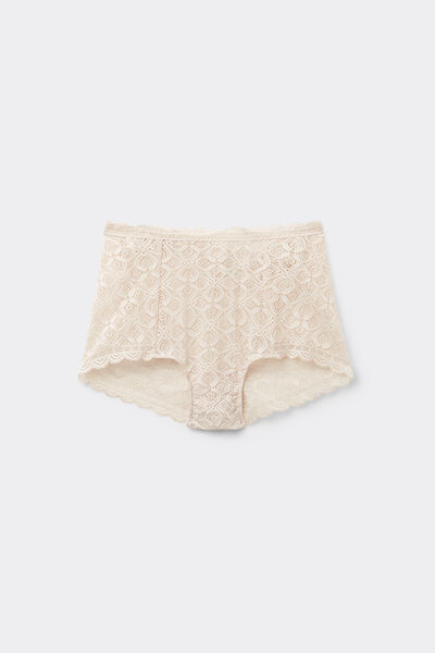 Shorty taille haute en dentelle