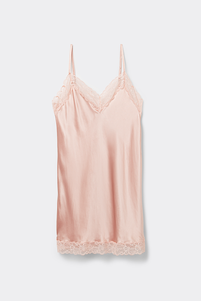 Zijden Slipdress met Kanten Detail