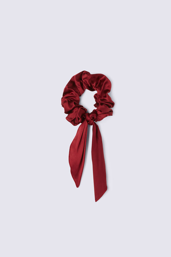 Scrunchie Elastico per Capelli in Seta con Fiocco
