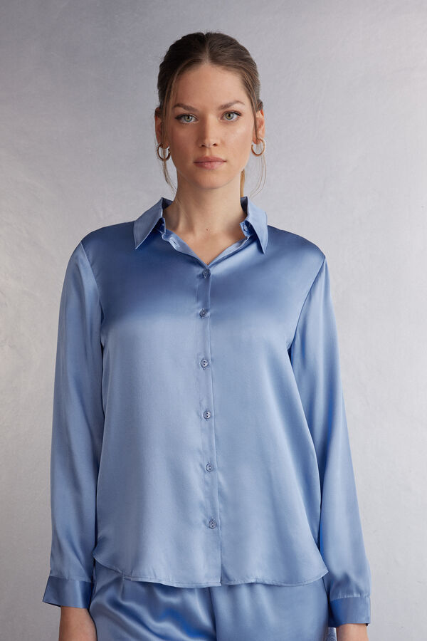 Long-Sleeved Silk Top