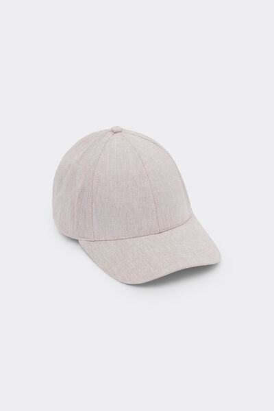 Intimissimi Gorra de Tejido de Lino y Algodón Hombre Natural Tamaño TALLA ÚNICA