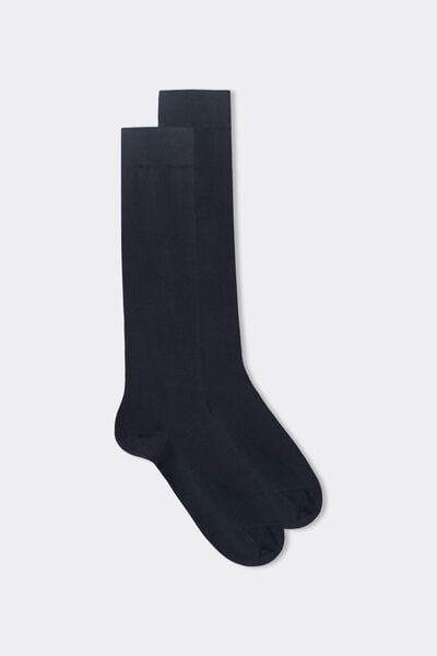 Intimissimi Calcetines Largos en Algodón Superior Elástico Hombre Azul Tamaño 42-43