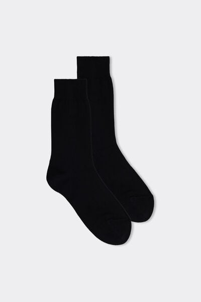 Intimissimi Calcetines Cortos de Algodón de Invierno Hombre Negro Tamaño 42-43