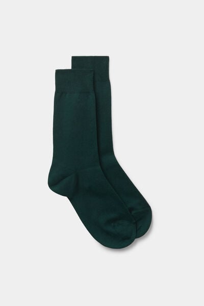 Intimissimi Calcetines Cortos de Algodón de Invierno Hombre Verde Tamaño 46-47