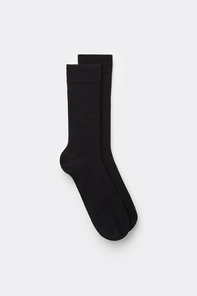 Intimissimi Calcetines Cortos Algodón Soft Canalé Hombre Negro Tamaño 42-43