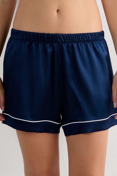 Intimissimi Shorts de Seda con Ribete Mujer Azul Tamaño L
