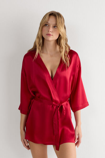 Intimissimi Kimono de Seda Mujer Rojo Tamaño M/L
