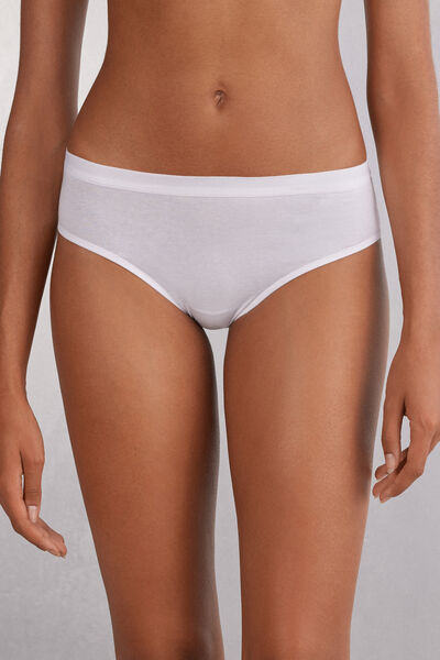 Intimissimi Braguita de Talle Semialto de Algodón Mujer Blanco Tamaño 40
