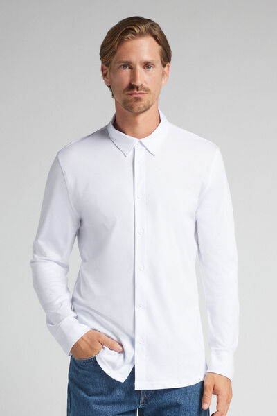 Intimissimi Camisa de Algodón Premium Mercerizado Hombre Blanco Tamaño XL