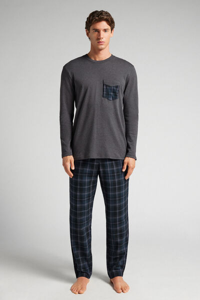 Intimissimi Pijama largo de algodón con estampado a cuadros Hombre Natural Tamaño L