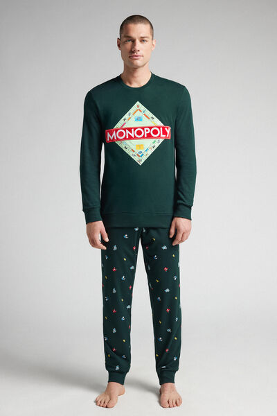 Intimissimi Pijama Largo de Algodón Hasbro Monopoly Hombre Verde Tamaño S