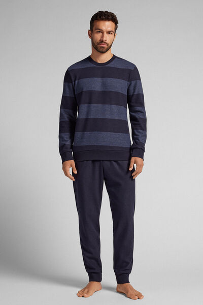 Intimissimi Pijama Largo de Punto a Rayas Azules Hombre Azul Tamaño M