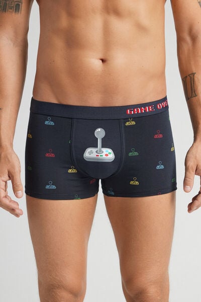 Intimissimi Bóxer Algodón Superior Estampado Joystick Hombre Azul Tamaño 40