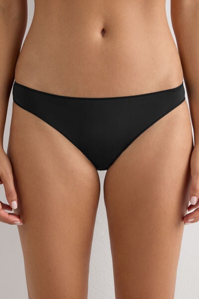 Intimissimi Braguita de Talle Bajo en Microfibra Ultraligera Mujer Negro Tamaño M