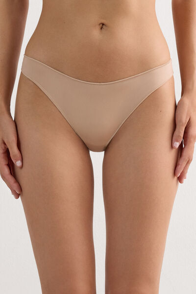 Intimissimi Braguita de Talle Bajo en Microfibra Ultraligera Mujer Natural Tamaño S