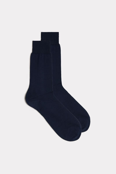 Intimissimi Medias Cortas de Algodón Hilo de Escocia Rasado Hombre Azul Tamaño 42-43