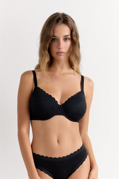 Intimissimi Sujetador Balconette Francesca de Encaje Mujer Negro Tamaño 105B