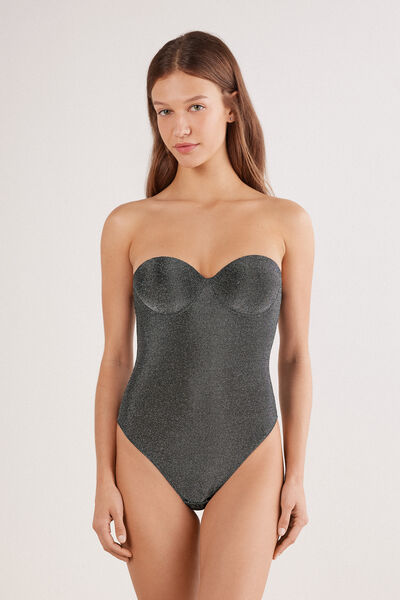 Intimissimi Body Giada Lamé Shimmering Passion Mujer Negro Tamaño 95C