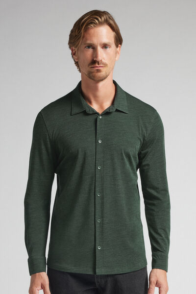 Intimissimi Camisetas de manga larga Lana merina Hombre Verde Tamaño XL