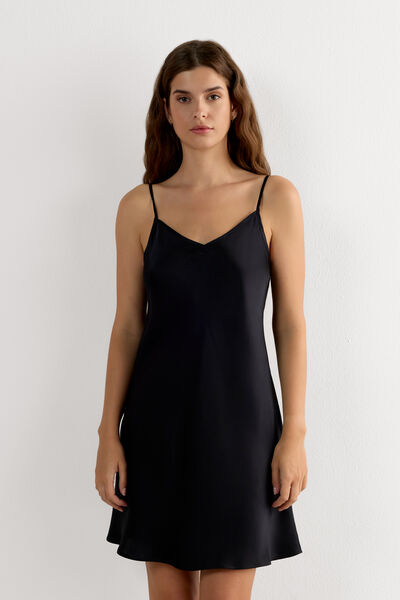 Intimissimi Enagua de Seda Mujer Negro Tamaño XS