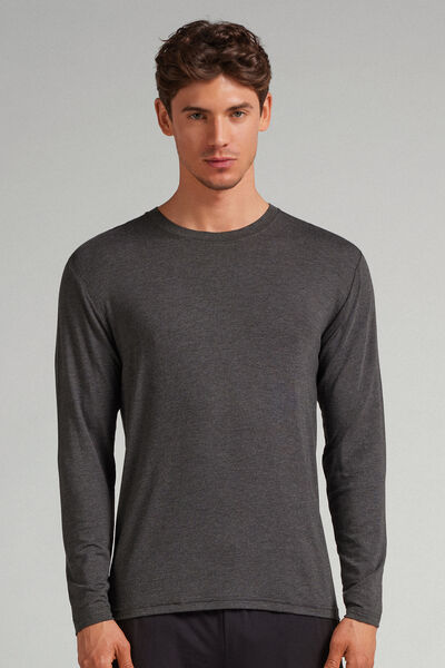 Intimissimi Camiseta de Manga Larga Soft Silk Hombre Gris Tamaño L