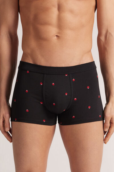 Intimissimi Bóxer Algodón Superior Estampado Mariquitas Hombre Negro Tamaño 42