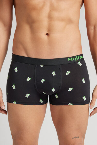Intimissimi Bóxer de Algodón Superior con Estampado de Mojitos Hombre Negro Tamaño 38