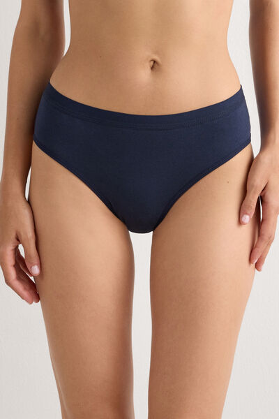 Intimissimi Braguita de Talle Semialto de Algodón Mujer Azul Tamaño 40