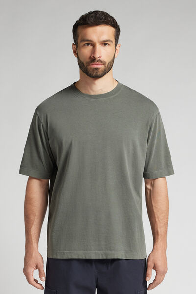 Intimissimi Camiseta Amplia Washed Collection Hombre Verde Tamaño L