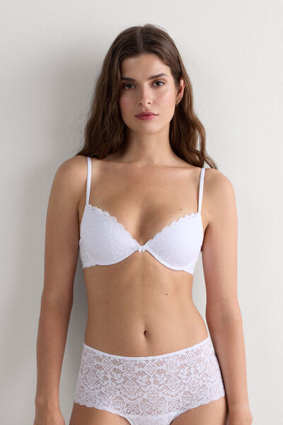 Intimissimi Sujetador Push-Up Bellissima de Encaje Mujer Blanco Tamaño 95B