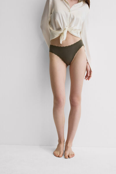 Intimissimi Braga de blonda con encaje y algodón Mujer Verde Tamaño S