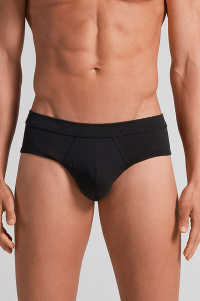 Intimissimi Slip de Hombre en Algodón Superior Hombre Negro Tamaño 38