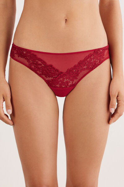 Intimissimi Braga con encaje floral brasileña Pretty Flowers Mujer Rojo Tamaño 42