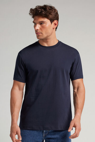 Intimissimi Camiseta Muscle Fit de Algodón Hombre Azul Tamaño M