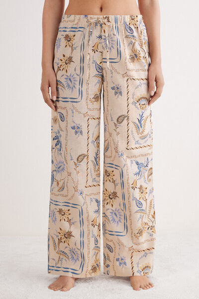 Intimissimi Pantalones de Lino y Algodón Italian Riviera Mujer Multicolor Tamaño S