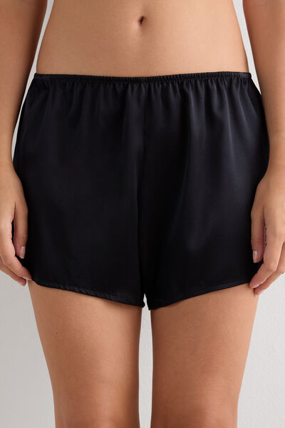 Intimissimi Pantalón Corto de Seda Mujer Negro Tamaño M