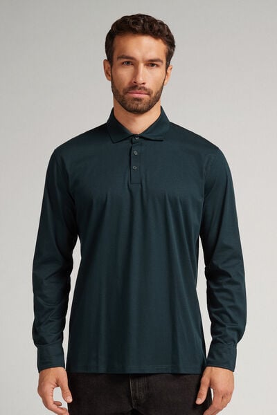 Intimissimi Polo de Algodón Premium Mercerizado Hombre Verde Tamaño L