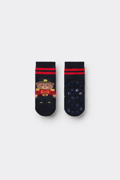 Intimissimi Calcetines antideslizantes para niños con diseño de osito soldado Niño Azul Tamaño 25-30