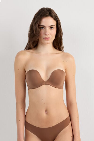 Intimissimi Sujetador escote profundo con tirantes extraíbles Microfibra Ultralight Monica Mujer Natural Tamaño 95B