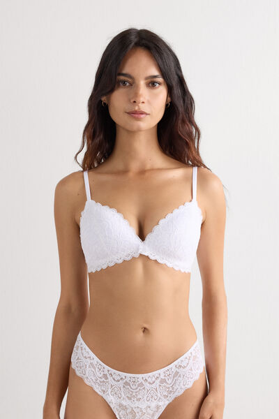 Intimissimi Sujetador Triangular Tiziana de Encaje Mujer Blanco Tamaño 80B