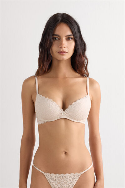 Intimissimi Sujetador Super Push-Up Gioia de Encaje Mujer Natural Tamaño 80B