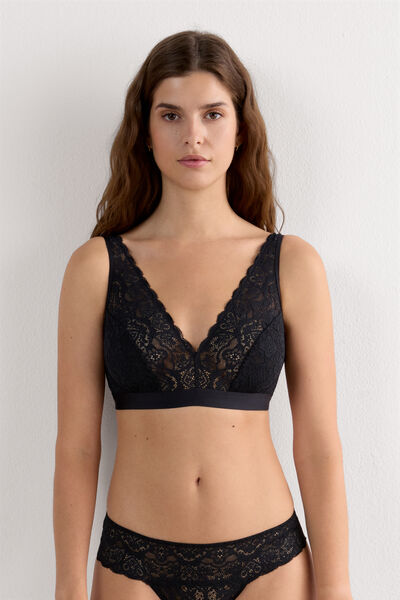 Intimissimi Sujetador Triangular Lara de Encaje Mujer Negro Tamaño 110B