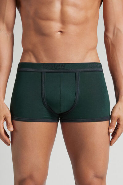 Intimissimi Bóxer de Algodón Superior con Logotipo Hombre Verde Tamaño 38