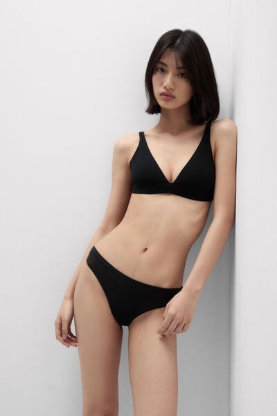 Intimissimi Sujetador Triangular Marica de Algodón Ultralight Cotton Mujer Negro Tamaño 80B
