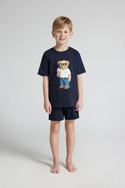 Intimissimi Pijama Corto Algodón Estampado Helado para Niños Niño Azul Tamaño 10-11