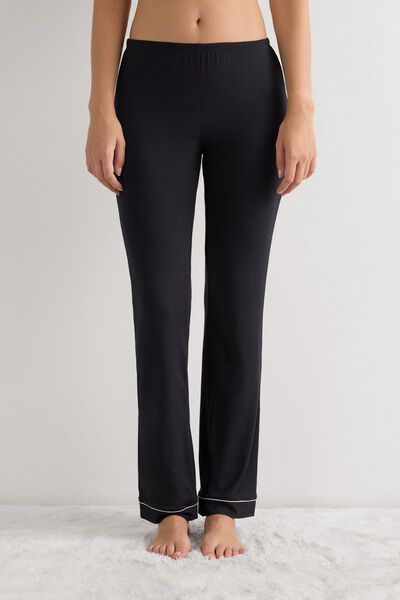 Intimissimi Pantalón largo de pijama de micromodal Mujer Negro Tamaño L